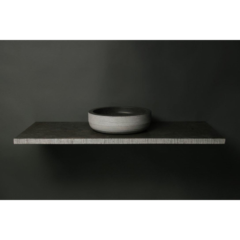 Forzalaqua Verona waskom 40x40x12cm Rond Natuursteen Blauw grijs OUTLETSTORE STORE43465